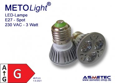 LED-Spot 3x1, E27, 3 Watt, superhell, warmweiß